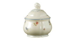 Zuckerdose Marieluise 210 ml aus Porzellan mit floralem Motiv.