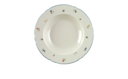 Suppenteller Marieluise 23 cm aus Porzellan mit floralem Motiv.
