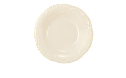 Suppenteller Rubin 22,7 cm aus Porzellan in beige mit goldenem Rand.