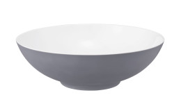 Schüssel Life 30,3 cm aus Porzellan in grau und weiß.