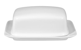Butterdose Rondo/Liane 250 g aus weißem Porzellan.