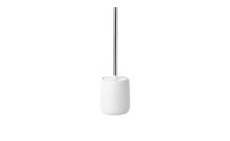 WC-Bürste Sono 39 cm aus Silikon und Keramik in weiß mit einem silbernen Stiel aus Edelstahl.