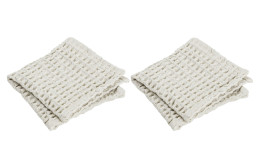 Gästehandtuch 2er-Set Caro 30 x 30 cm aus Baumwolle in beige.