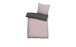 Bettwäsche Biberna mit dem Maß von ca. 155 x 220 cm und in der Farbe Pink und Grau.