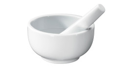 Mörser Porzellan in weiß 