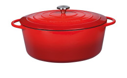 Bratentopf Provence 33cm in rot aus Gusseisen