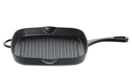 Grillpfanne Provence eckig, aus schwarzem Gusseisen