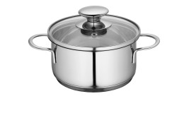 Kochtopf Capri mit einem Durchmesser von 14 cm, in Edelstahl silber