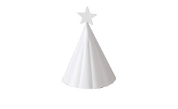 Weihnachtsbaum 12 cm aus Eisen in weiß.