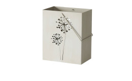 Windlicht Yves 28 cm in beige aus Eisen