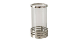 Windlicht Teggio 25,5 cm aus Glas und Aluminium