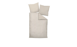 Mako-Satin Bettwäsche Modernclassic in der Göße 155 x 200 cm un in der Farbausführung beige