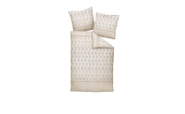 Biber Bettwäsche 155 x 220 cm Beige Rauchperle
