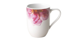 Becher Rose Garden 340 ml in weiß mit Rosenmuster