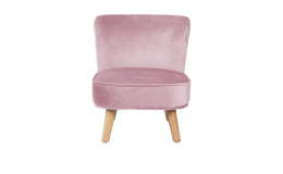 Kindersessel Lil Sofa mit Samtstoff in rosa/mauve, Frontansicht