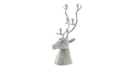 Hirsch-Kerzenhalter 73 cm aus Aluminium in der Farbe silber.