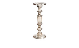 Kerzenhalter 11 cm gräulich aus Glas.