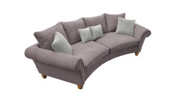 Megasofa Bordeaux in der Farbe grau-braun mit Kissen in grau braun und silber