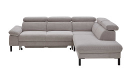 Komfort-Ecksofa, in der Farbausführung Silber, Frontansicht