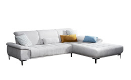 Basis - Ecksofa Florenz Comfort, in der Farbausführung silber