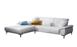 Basis - Ecksofa Florenz Comfort, in der Farbausführung silber