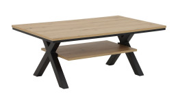 Couchtisch Moritz im Dekor Artisan Eiche / Schwarz, Schrägansicht