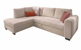 Wohnlandschaft Joachim in Mink - Beige, Ottomane links
