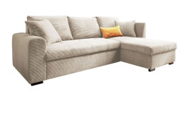 Wohnlandschaft Leon mit Ottomane rechts in cream