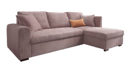 Wohnlandschaft Leon mit Ottomane rechts in der Farbe flamingo
