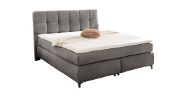 Boxspringbett Bornholm, Bezug Feincord Grau, Liegefläche 180 x 200 cm