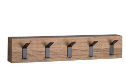 Garderobe in der Farbausführung Eiche braun mit 5 Haken