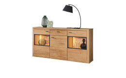 Komfort-Sideboard Valencia aus Asteiche Bianco Lamelle aus Massivholz und Furnier.