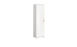 Garderobenschrank Pescara in der Farbe Weiß, mit einer Tür in Hochglanzweiß