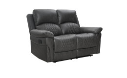2-Sitzer-Sofa Füssen mit einem Bezug in anthrazitfarbener Mikrofaser