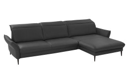Basis-Ecksofa MONDO Mirium in einerm Echtlederbezug in Anthrazit