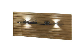 Nachtkommoden-Paneel MONDO Wega Plus, in der Farbausführung Lamellenstruktur mit Rauchglas und LED-Beleuchtung