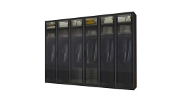 Drehtürenschrank MONDO Ajana Plus in der Farbausführung schwarz
