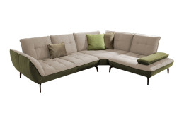 Komfort-Ecksofa vito Ticona, in der Farbausführung Beige / Olive