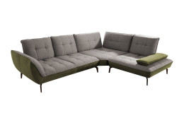 Basis-Ecksofa vito Ticona, in der Farbe Grau / Olive