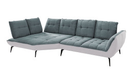 Basis-Ecksofa vito Ticona, in der Farbausführung Blau-Grau / Silber