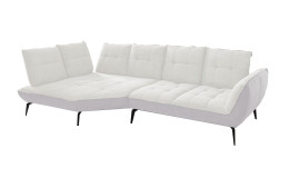 Basis-Ecksofa vito Ticona, in der Farbausführung Weiß / Silber