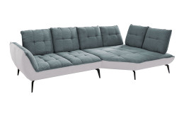 Basis-Ecksofa vito Ticona, in der Farbausführung Blau-Grau / Silber