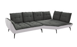 Basis-Ecksofa vito Ticona, in der Farbausführung Grau / Silber