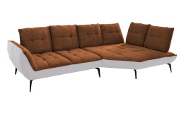 Basis-Ecksofa vito Ticona, in der Farbausführung Kupfer / Silber