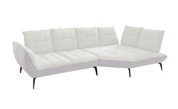 Basis-Ecksofa vito Ticona, in der Farbausführung Weiß / Silber