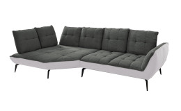 Basis-Ecksofa vito Ticona, in der Farbausführung Grau / Silber