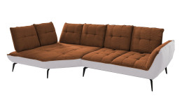 Basis-Ecksofa vito Ticona, in der Farbausführung Kupfer / Silber
