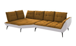 Basis-Ecksofa vito Ticona, in der Farbausführung Mustard / Silber