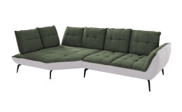 Basis-Ecksofa vito Ticona, in der Farbausführung Olive / Silber