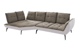 Basis-Ecksofa vito Ticona, in der Farbausführung Taupe / Silber